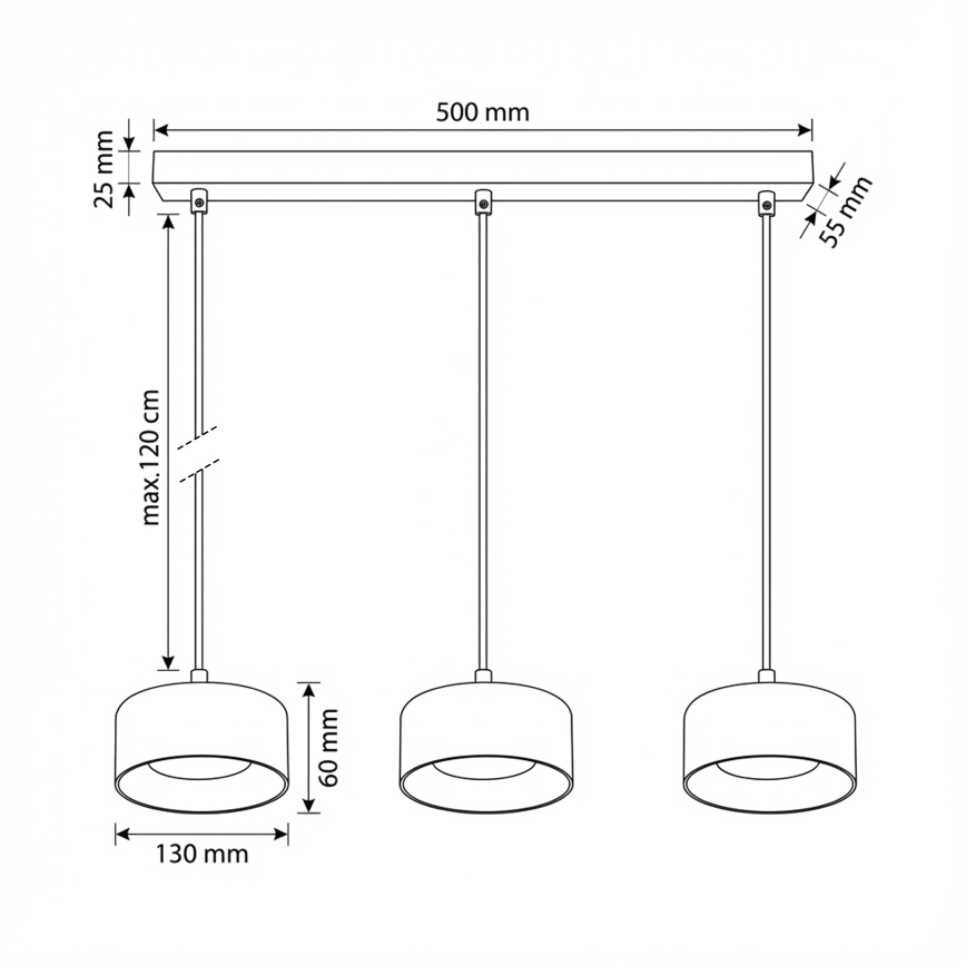 BRILAGI - LED RGB+CCT dimmbare Hängeleuchte mit Kabelaufhängung AURA LUX 3xGX53/14W/230V 2700-6500K Wi-Fi Tuya schwarz/rauchglas