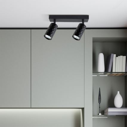 Brilagi - LED RGBW dimmbarer Deckenspot SELE DIAMANT 2xGU10/6W/230V 3000K schwarz + Fernbedienung