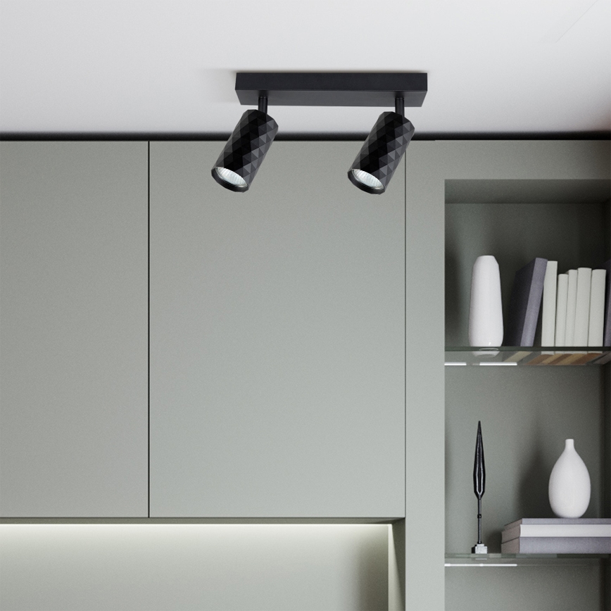 Brilagi - LED RGBW dimmbarer Deckenspot SELE DIAMANT 2xGU10/6W/230V 3000K schwarz + Fernbedienung