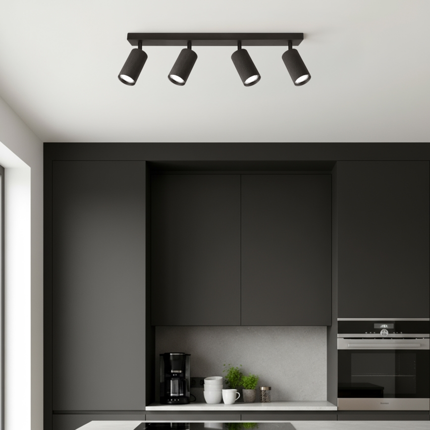 Brilagi - LED RGBW dimmbarer Einbaustrahler SELE MODERN 4xGU10/4,8W/230V 3000K schwarz + Fernbedienung