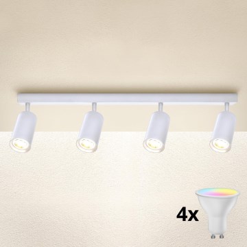 Brilagi - dimmbarer LED RGBW-Einbaustrahler SELE 4xGU10/6W/230V 3000K weiß + Fernbedienung