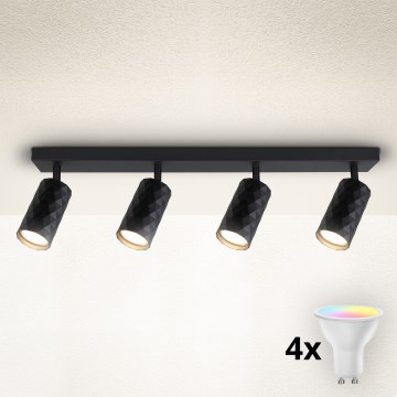 Brilagi - Dimmbarer LED RGBW-Einbaustrahler SELE DIAMANT 4xGU10/6W/230V 3000K Wi-Fi, schwarz