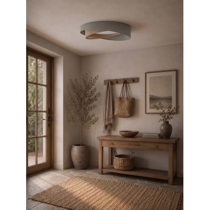 BRILAGI - LED-dimmbare Deckenleuchte VELVET TWIST LED/36W/230V 3000-6000K Ø 65 cm Wi-Fi Tuya Beacon grün/beige + Fernbedienung