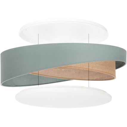 BRILAGI - LED-dimmbare Deckenleuchte VELVET TWIST LED/36W/230V 3000-6000K Ø 65 cm Wi-Fi Tuya Beacon grün/beige + Fernbedienung