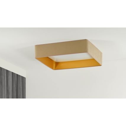 Brilagi - Dimmbare LED-Deckenleuchte VELVET SQUARE LED/24W/230V 3000/4000/6500K + Fernbedienung beige