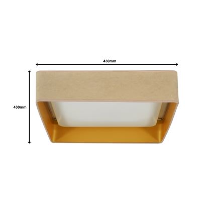 Brilagi - Dimmbare LED-Deckenleuchte VELVET SQUARE LED/24W/230V 3000/4000/6500K + Fernbedienung beige