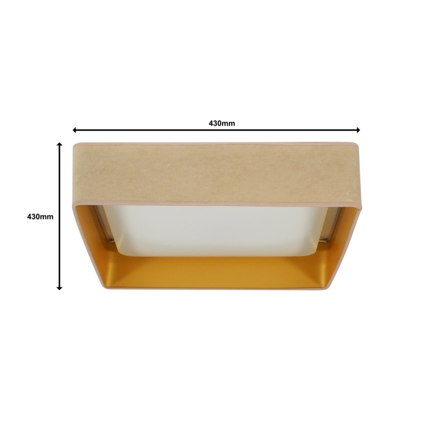 Brilagi - Dimmbare LED-Deckenleuchte VELVET SQUARE LED/24W/230V 3000/4000/6500K + Fernbedienung beige