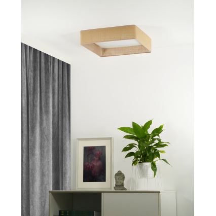 Brilagi - Dimmbare LED-Deckenleuchte VELVET SQUARE LED/24W/230V 3000/4000/6500K + Fernbedienung braun