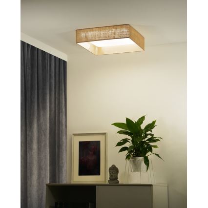 Brilagi - Dimmbare LED-Deckenleuchte VELVET SQUARE SMART LED/36W/230V 2700-6500K Wi-Fi Tuya + Fernbedienung braun