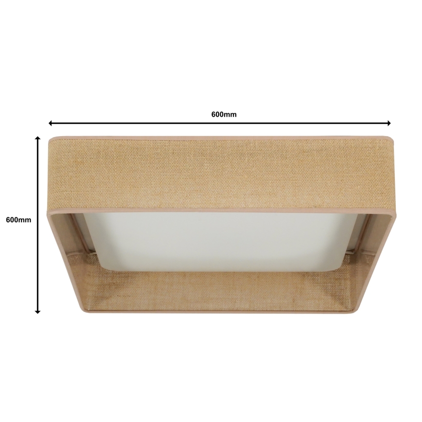 Brilagi - Dimmbare LED-Deckenleuchte VELVET SQUARE SMART LED/36W/230V 2700-6500K Wi-Fi Tuya + Fernbedienung braun