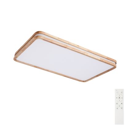 BRILAGI - Dimmbare LED-Deckenleuchte MOLINA SQUARE LED/128W/230V 3000-6000K Eiche 90x60 cm + Fernbedienung