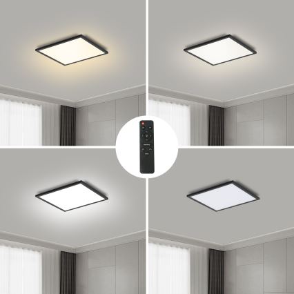 Brilagi - Dimmbare LED-Deckenleuchte SLIMFRAME LED/25W/230V 30x30 cm 3000-6000K schwarz + Fernbedienung