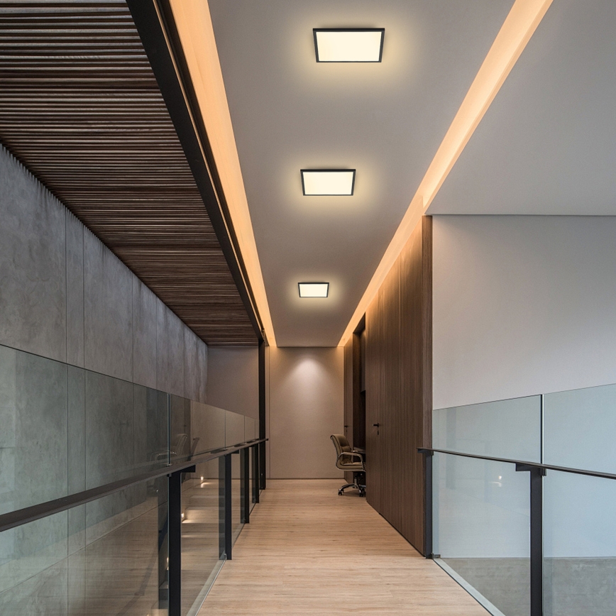 Brilagi - Dimmbare LED-Deckenleuchte SLIMFRAME LED/25W/230V 30x30 cm 3000-6000K schwarz + Fernbedienung