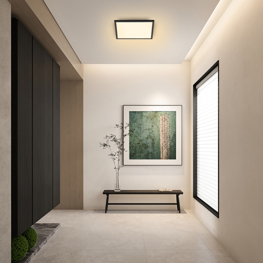 Brilagi - Dimmbare LED-Deckenleuchte SLIMFRAME LED/25W/230V 30x30 cm 3000-6000K schwarz + Fernbedienung