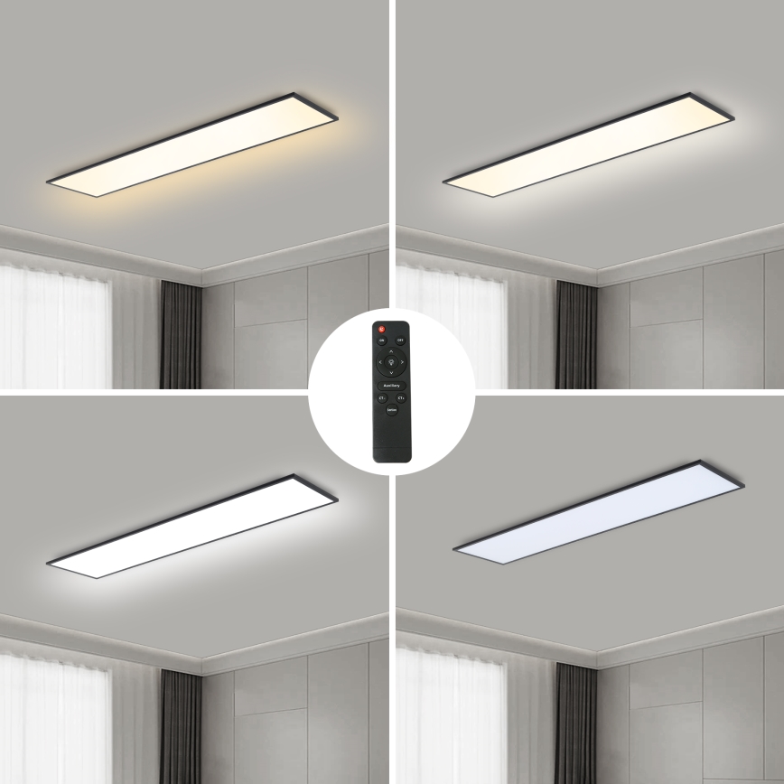 Brilagi - LED dimmbare Deckenleuchte SLIMFRAME LED/58W/230V 120x30 cm 3000-6000K schwarz + Fernbedienung