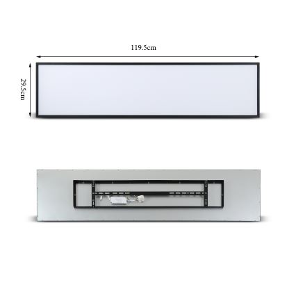 Brilagi - LED dimmbare Deckenleuchte SLIMFRAME LED/58W/230V 120x30 cm 3000-6000K schwarz + Fernbedienung