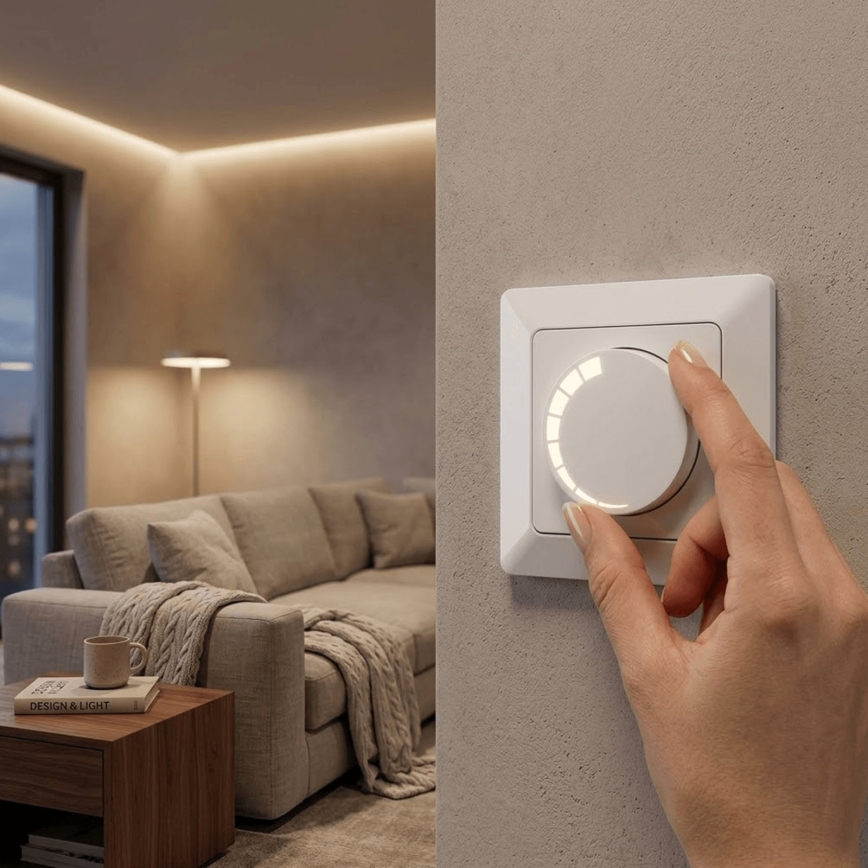 BRILAGI - Dimmer mit Rahmen 110W/230V weiß