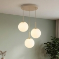 Brilagi - Dreiflammige Pendelleuchte an Kabeln MILO ECRU 3xE27/60W/230V beige/gold