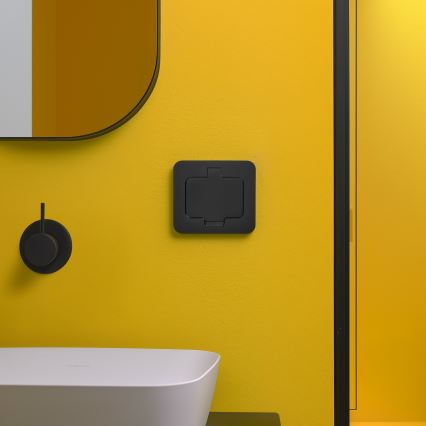 Brilagi - Einbau-Bodensteckdose für den Außenbereich IP55, schwarz, rechteckig