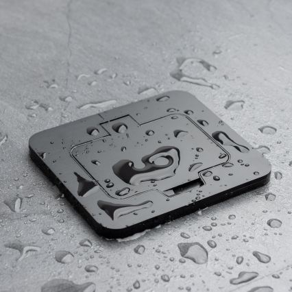 Brilagi - Einbau-Bodensteckdose für den Außenbereich IP55, schwarz, rechteckig