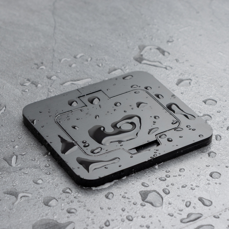 Brilagi - Einbau-Bodensteckdose für den Außenbereich IP55, schwarz, rechteckig