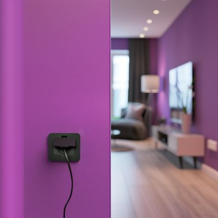 Brilagi - Einbau-Bodensteckdose für den Außenbereich IP55, schwarz, rechteckig