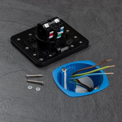 Brilagi - Einbau-Bodensteckdose für den Außenbereich IP55, schwarz, rechteckig