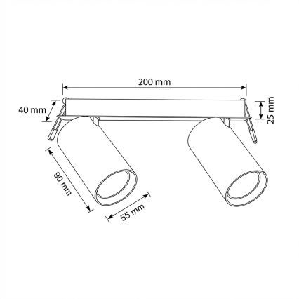 Brilagi - Einbauleuchte SELE 2xGU10/30W/230V weiß