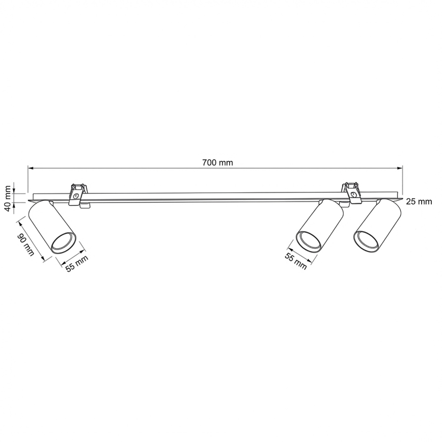 Brilagi - Einbauleuchte SELE 3xGU10/30W/230V schwarz