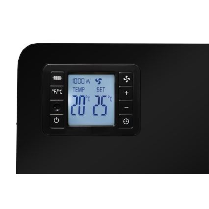 Brilagi - Elektrische Konvektorheizung 1000/1300/2300W LCD/timer/TURBO/Thermostat schwarz + FB