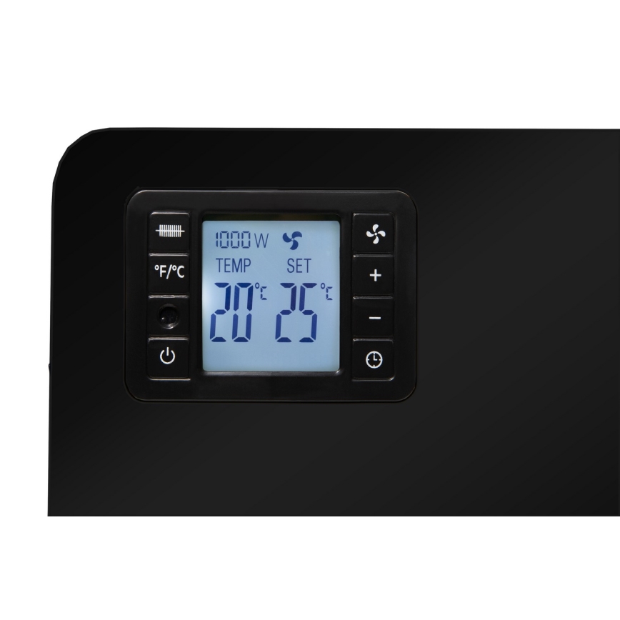 Brilagi - Elektrische Konvektorheizung 1000/1300/2300W LCD/timer/TURBO/Thermostat schwarz + FB