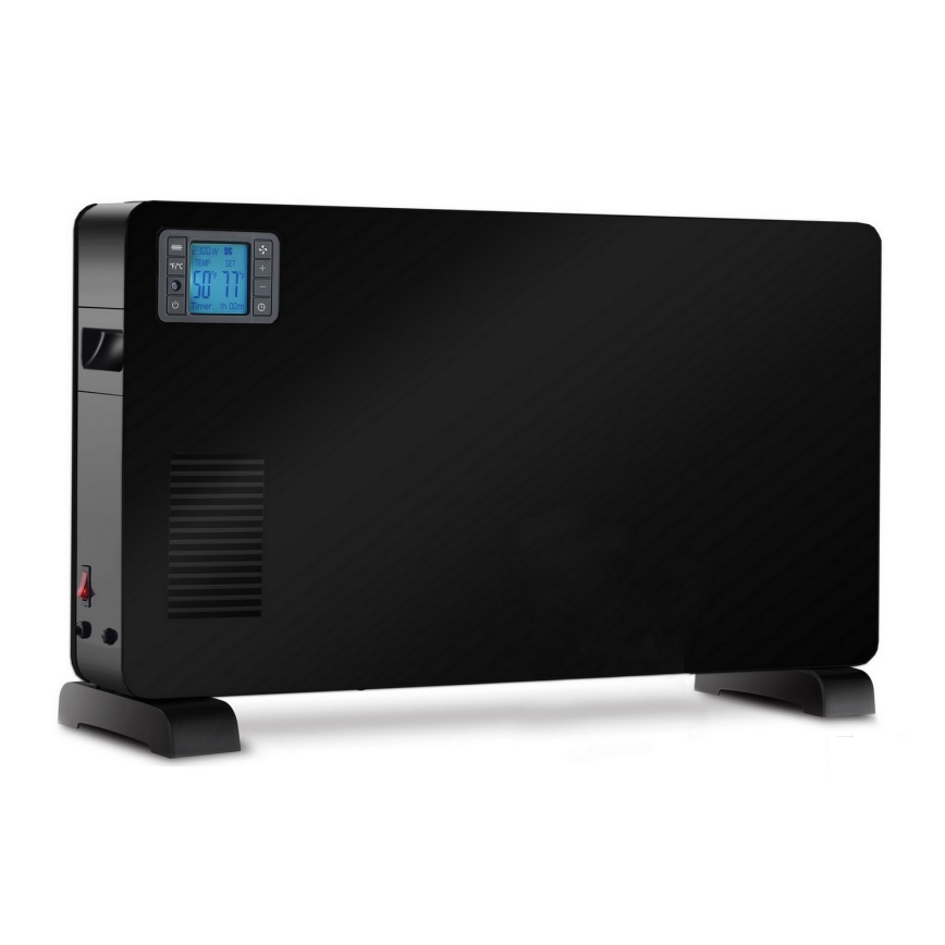 Brilagi - Elektrische Konvektorheizung 1000/1300/2300W LCD/timer/TURBO/Thermostat schwarz + FB