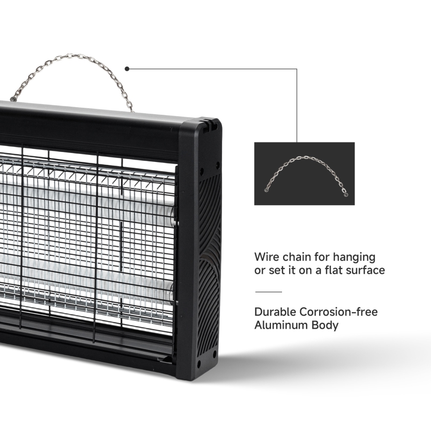 Brilagi - Elektrischer Insektenvernichter 2xUV/18W/230V für 100 m² schwarz