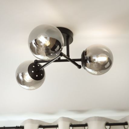 Brilagi - Ersatzglas für Kronleuchter und Lampe MALIVA E14, Ø 13 cm, rauchfarben