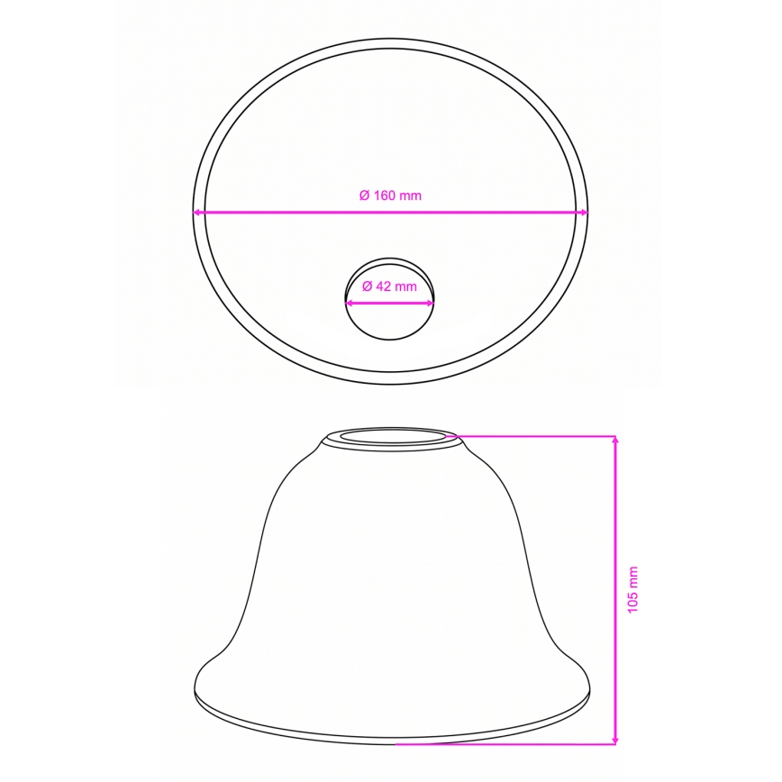 BRILAGI - Ersatzglas für Kronleuchter und Wandleuchte CLASSIC E14, Ø 11 cm, Weiß
