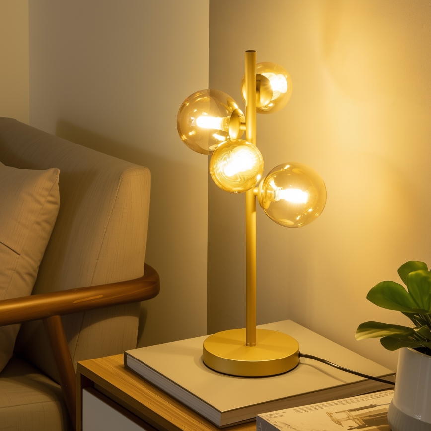 Brilagi - Ersatzglas für Kronleuchter, Wandleuchte und Lampe MISTEL, MILLA, Ø 12 cm, goldfarben
