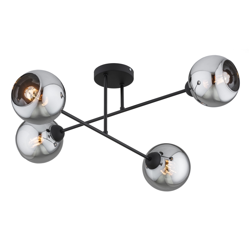 Brilagi - Ersatzglas für Leuchte DIOR mit E27-Fassung, Ø 15 cm, rauchgrau