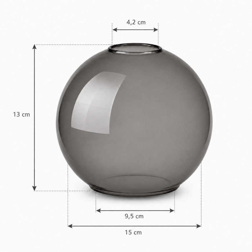 Brilagi - Ersatzglas für Leuchte DIOR mit E27-Fassung, Ø 15 cm, rauchgrau