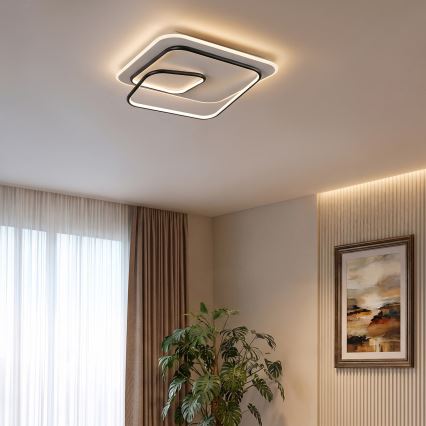 BRILAGI - dimmbare LED-Deckenleuchte FLARE LED/81W/230V 3000-6000K 50x50 cm weiß/schwarz + Fernbedienung