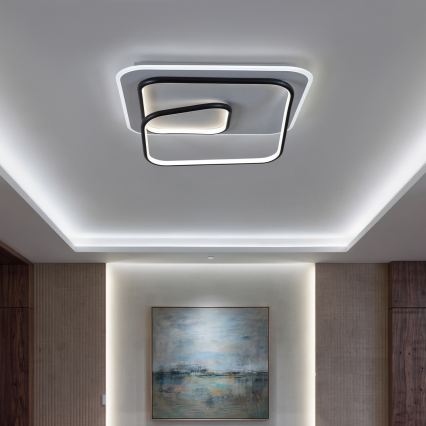 BRILAGI - dimmbare LED-Deckenleuchte FLARE LED/81W/230V 3000-6000K 50x50 cm weiß/schwarz + Fernbedienung