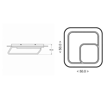 BRILAGI - dimmbare LED-Deckenleuchte FLARE LED/81W/230V 3000-6000K 50x50 cm weiß/schwarz + Fernbedienung