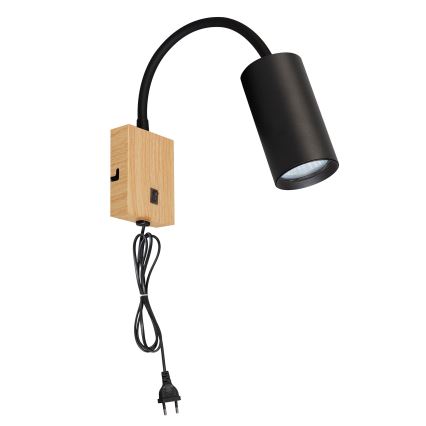BRILAGI - Flexible Wandleuchte mit Schalter SELE 1xGU10/30W/230V schwarz/Eichendekor