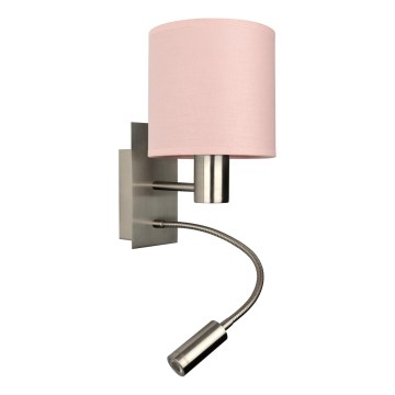 BRILAGI - Flexible LED-Wandleuchte BOBO 1xE27/25W/230V + LED/3W mattchrom/rosa