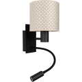 BRILAGI - Flexible LED-Wandleuchte BOBO 1xE27/25W/230V + LED/3W schwarz/beige/gepunktet