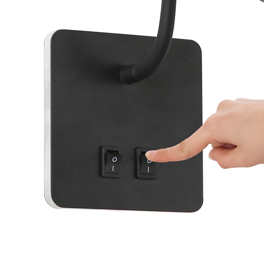 Brilagi - Flexible LED-Wandleuchte MAYA Double LED/4W/230V + LED/3W schwarz