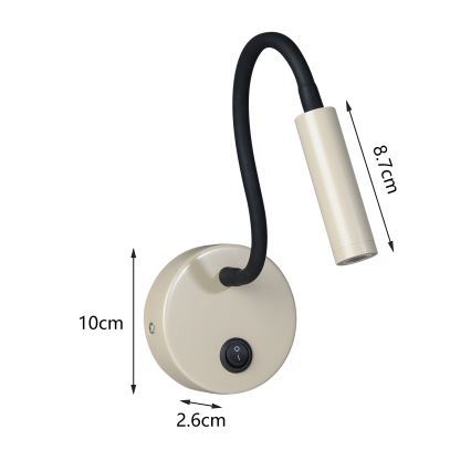 Brilagi - Flexible LED-Wandleuchte MAYA LED/3W/230V 4000K beige