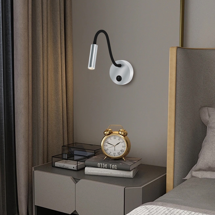 Brilagi - Flexible LED-Wandleuchte MAYA LED/3W/230V 4000K silbern