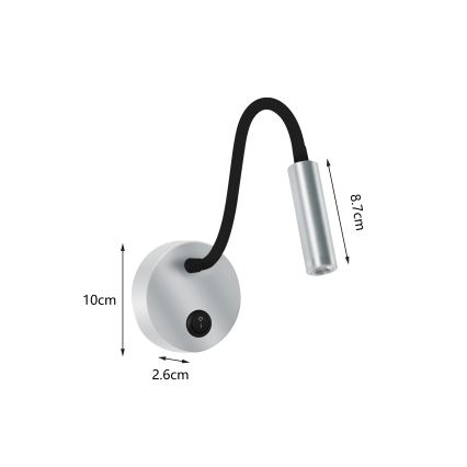 Brilagi - Flexible LED-Wandleuchte MAYA LED/3W/230V 4000K silbern