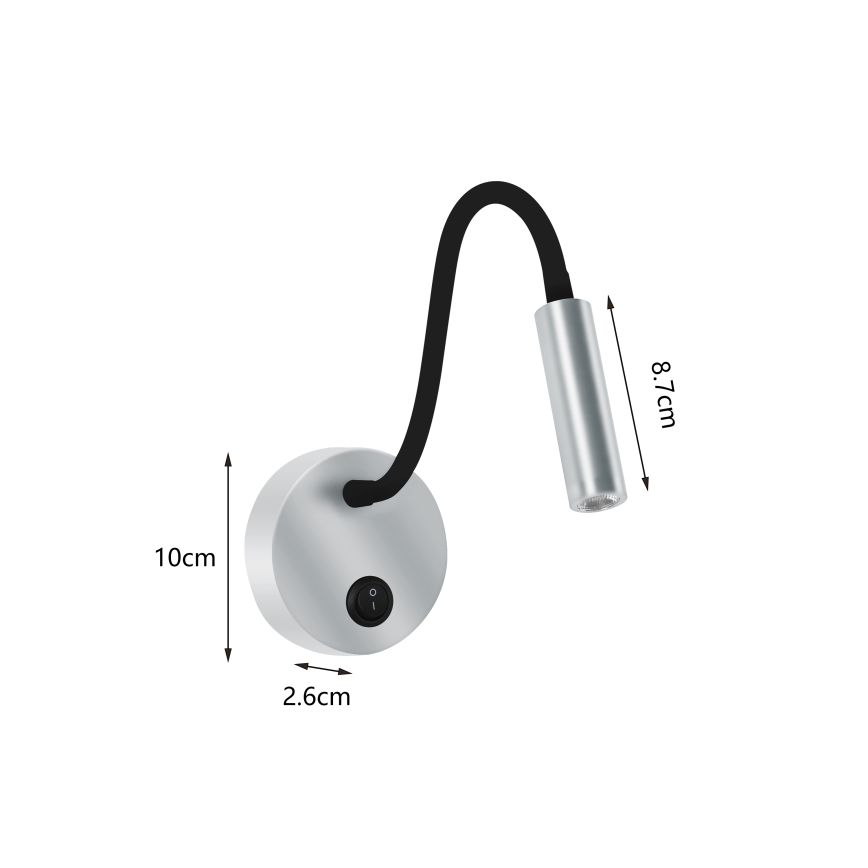 Brilagi - Flexible LED-Wandleuchte MAYA LED/3W/230V 4000K silbern