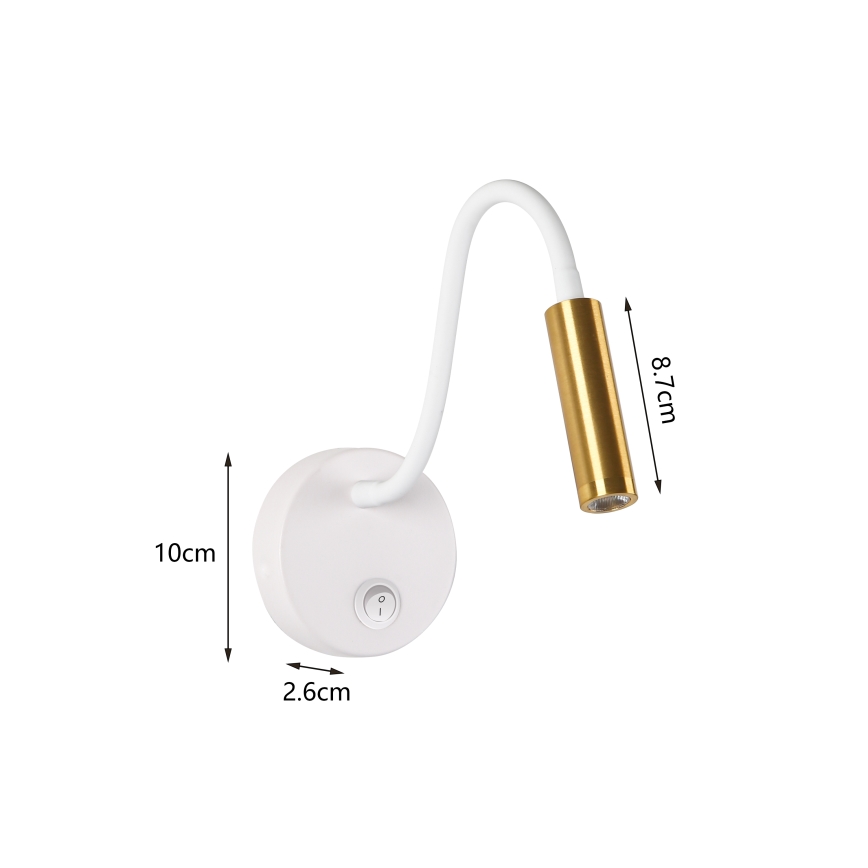Brilagi - Flexible LED-Wandleuchte MAYA LED/3W/230V 4000K weiß/golden